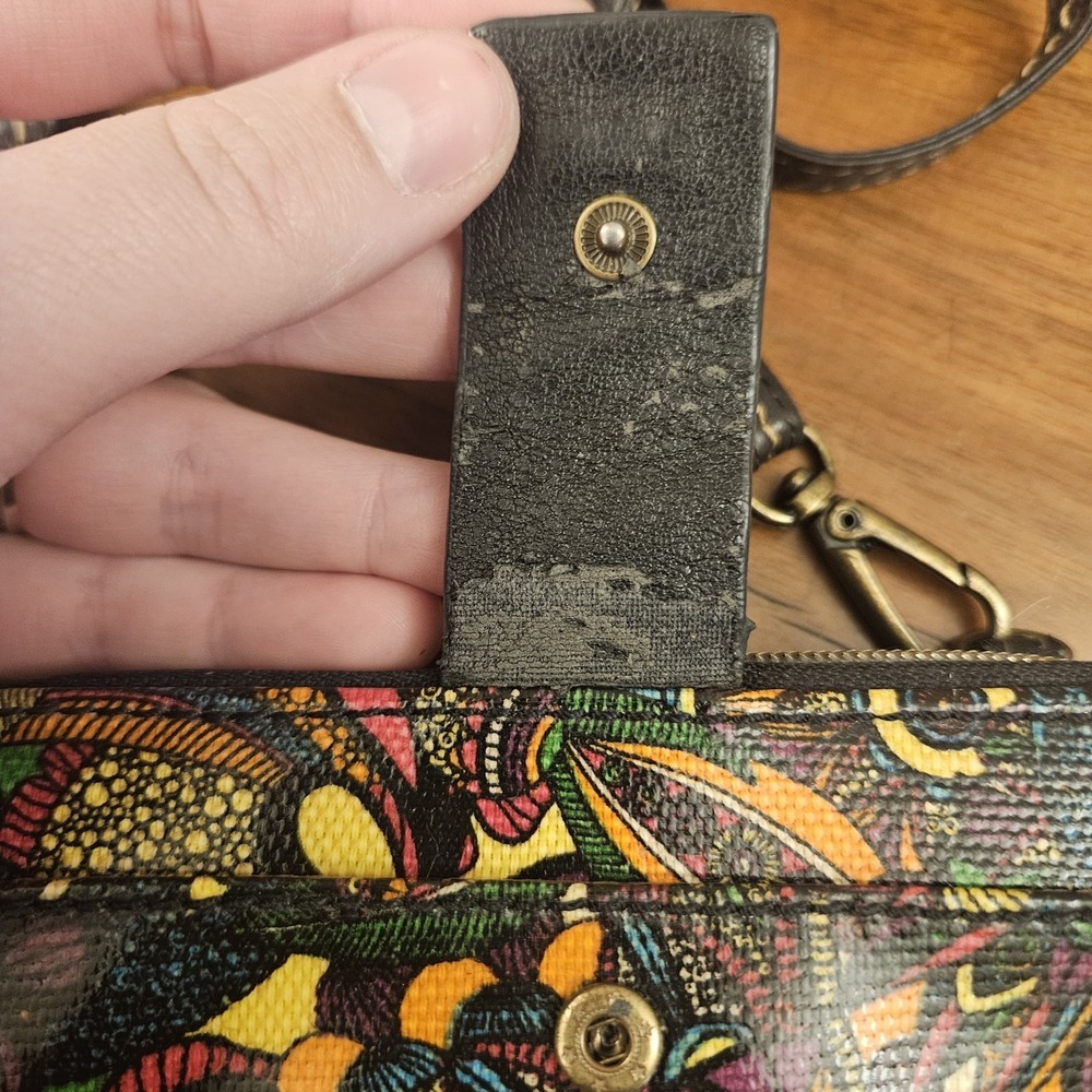 Sakroots Crossbody Wallet Peace Floral Colorful Bohemian Zip Around Button - Picture 4 of 6
